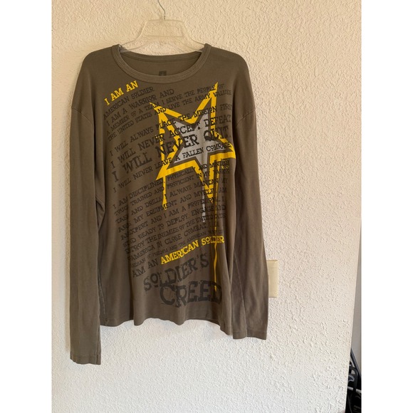 U.S. Army Other - US Army Mens 2XL Soldier's Creed Long Sleeve Graphic T-Shirt Olive Green‎ USA